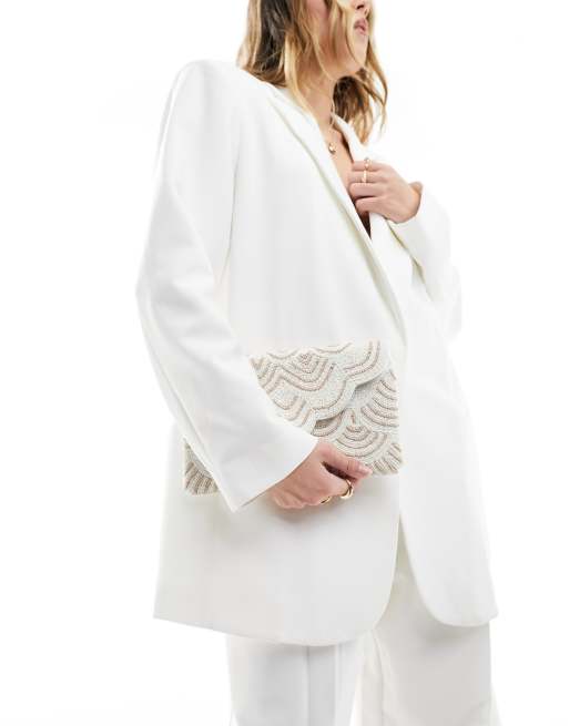 Asos cream clutch bag hot sale