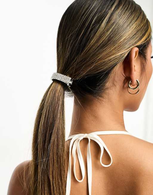 True Decadence pearl embellished hair pins in silver