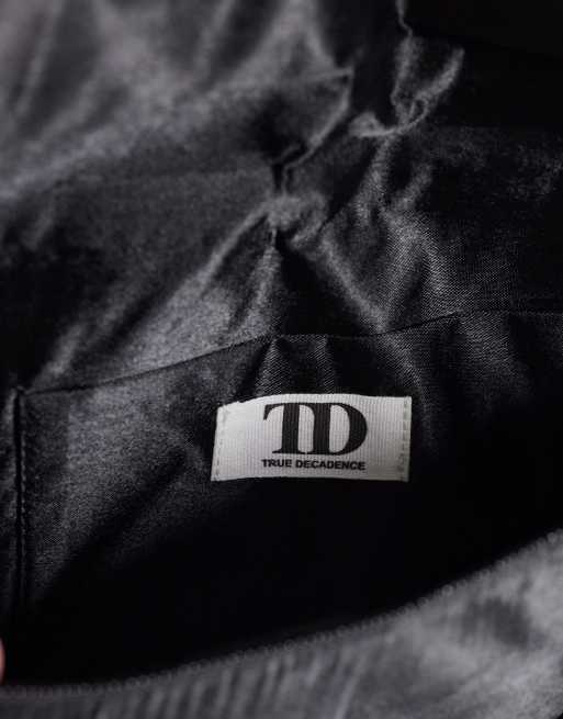 True Decadence embellished sequin envelope clutch in black , 3 of 4