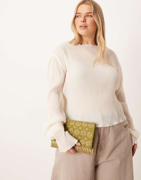 True Decadence - Envelop clutch met kraaltjes in groen en goud - view 1