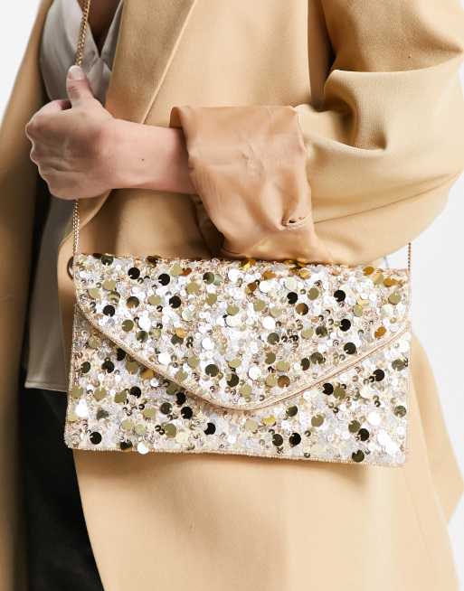 True Decadence - Envelop clutch met lovertjes in metallic, 4 van 4