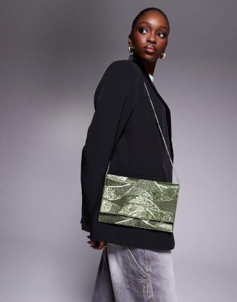 True Decadence - Envelop-clutch met patroon van lovertjes in groen - view 1