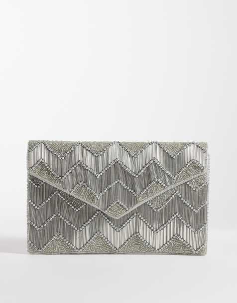 True Decadence - Envelop-clutch met versiering in zilver - view 1