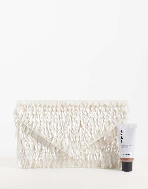 True Decadence envelope clutch bag in cream sequin, 2 of 4