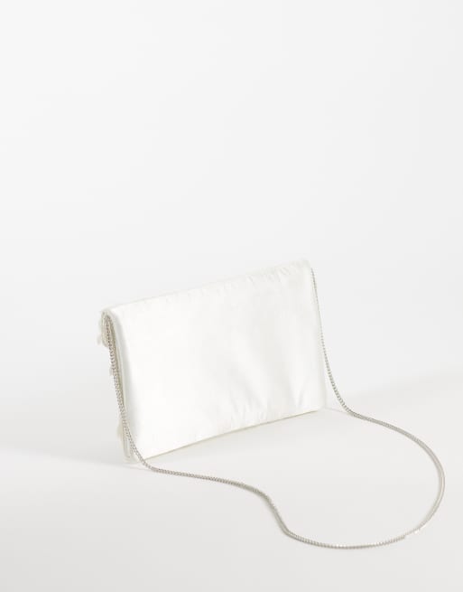 True Decadence envelope clutch bag in cream sequin, 4 of 4