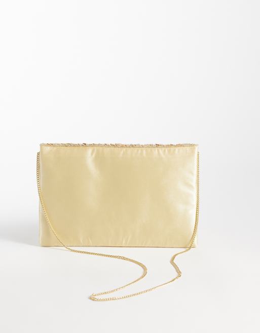 True Decadence envelope clutch bag in gold sequin, 4 of 4