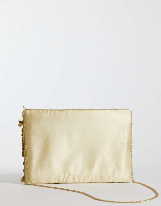 True Decadence envelope clutch bag in gold sequin, 4 of 4