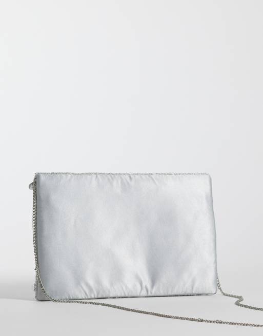 True Decadence envelope clutch bag in silver sequin, 4 of 4