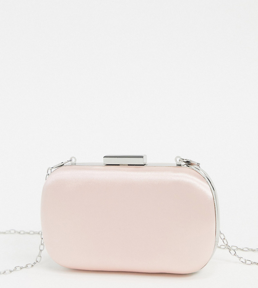 True Decadence Exclusive light pink box clutch bag with detachable strap