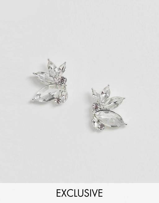 True Decadence Exclusive stud earrings in pearl and crystal