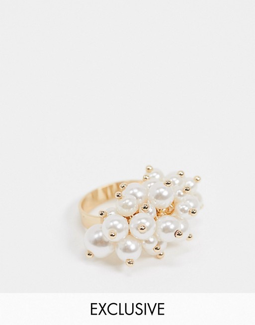 True Decadence Exclusive pearl cluster statement ring