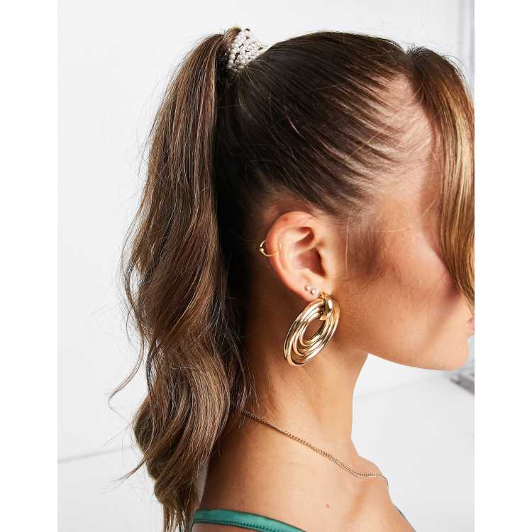 True Decadence exclusive pearl hair ponytail wrap in silver | ASOS