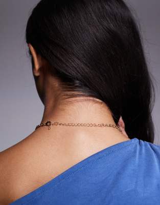 True Decadence Faux Pearl Charm Necklace In Gold