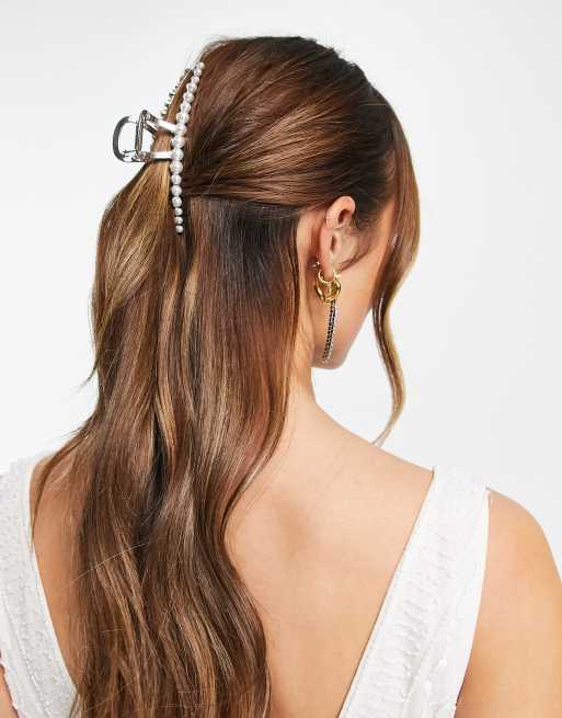 True Decadence - Fermaglio per capelli argento con perle