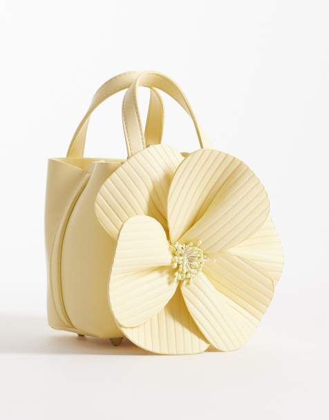 True Decadence floral grab bag in butter yellow - view 1