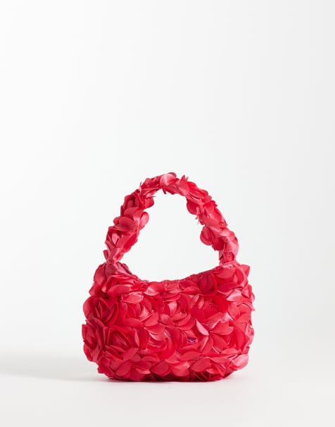 True Decadence floral grab bag in fuchsia pink - view 1