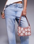 [True Decadence] True Decadence flower beaded shoulder bag in pink No Size Light pink