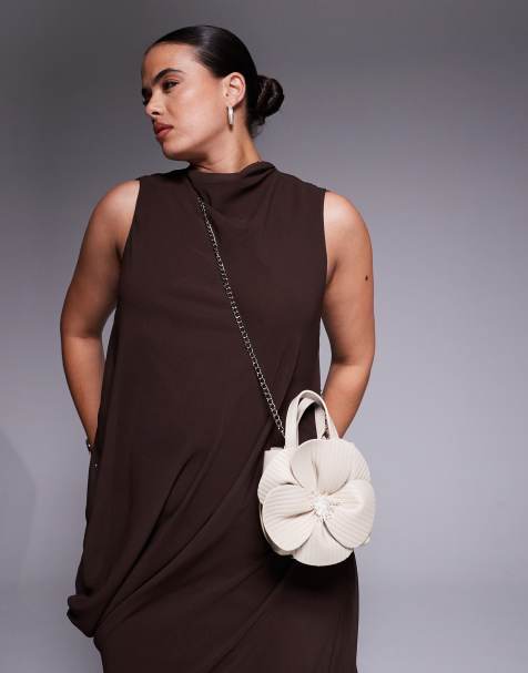 True Decadence flower clutch bag in cream - view 1