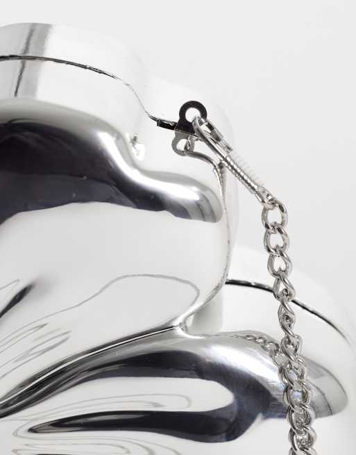True Decadence flower shaped shoulder bag in silver  metal, 3 of 4