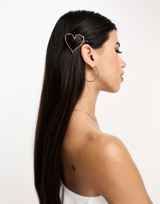 True Decadence - Forcina per capelli color oro a forma di cuore fuso