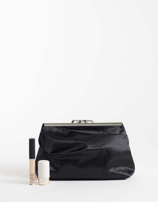 True Decadence framed clutch bag in black satin, 2 of 4