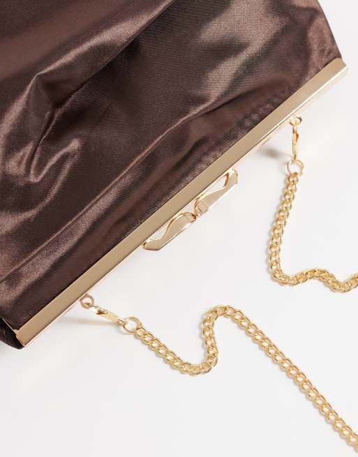 True Decadence framed clutch bag in chocolate satin, 2 of 4