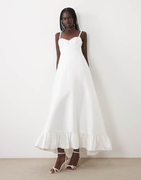 True Decadence Frill bottom maxi dress in off white - view 1