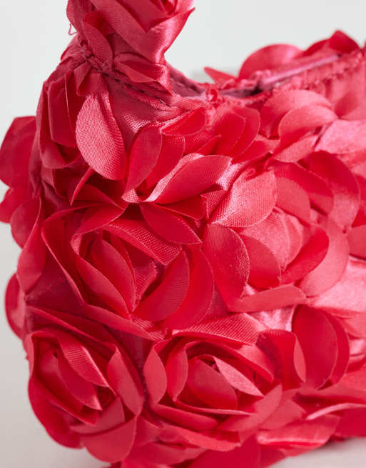 True Decadence – Fuchsiarosa, blommig handväska, 3 av 4