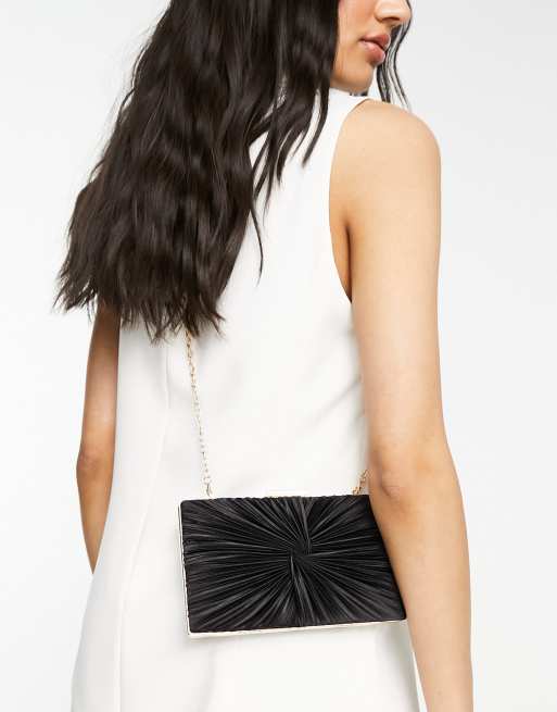 True Decadence - Geknoopte, geplooide crossbody tas in zwart