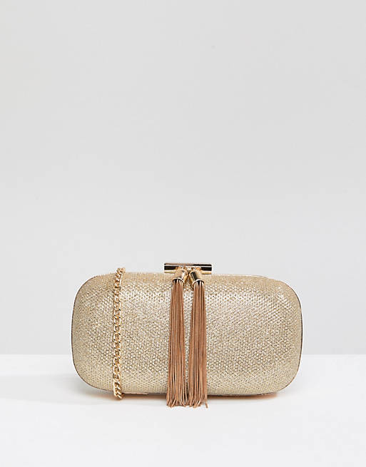 True Decadence Glitter Clutch Bag With Tassel Detail