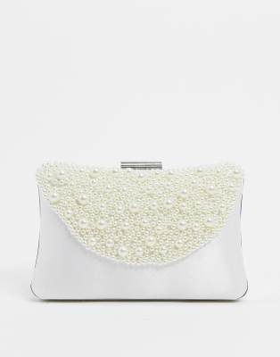 True Decadence grab bag with pearl embellishement-Cream