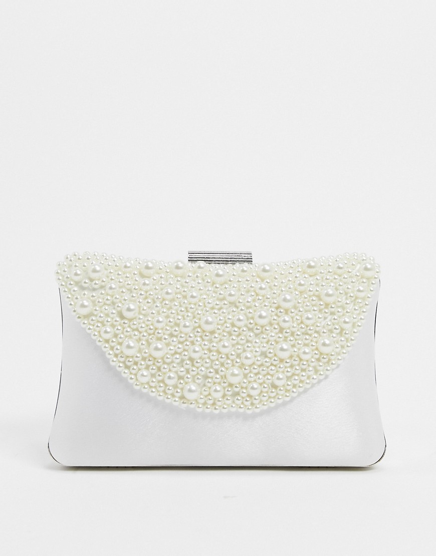 True Decadence grab bag with pearl embellishement-Cream
