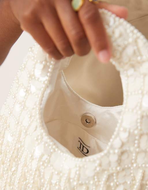True Decadence – Gräddvit handväska med utsmyckade detaljer, 4 av 4