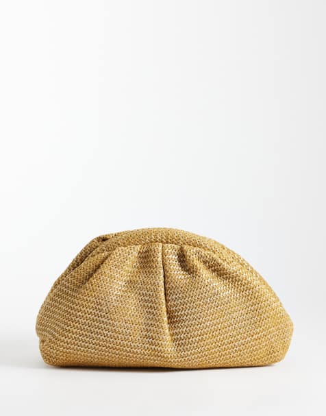 True Decadence - Guldfarvet clutch-taske i rattan - view 1