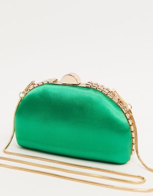 green satin bag