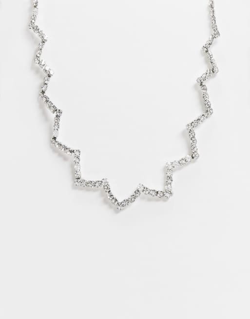 True Decadence – Halskette mit Blumendesign in Silber