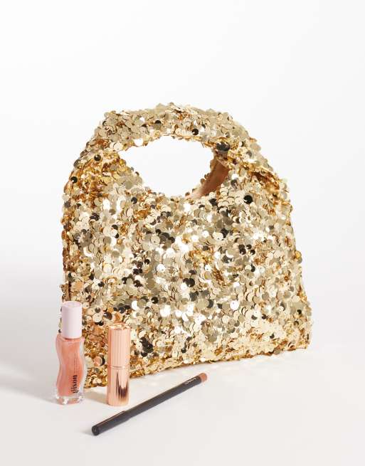 True Decadence - Handtas met lovertjes in goud, 2 van 4