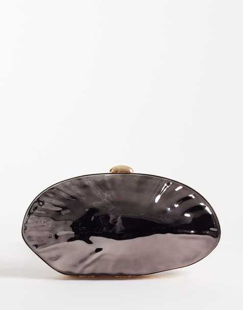 True Decadence - Harde clutch tas met gesmolten design in bruin - view 1