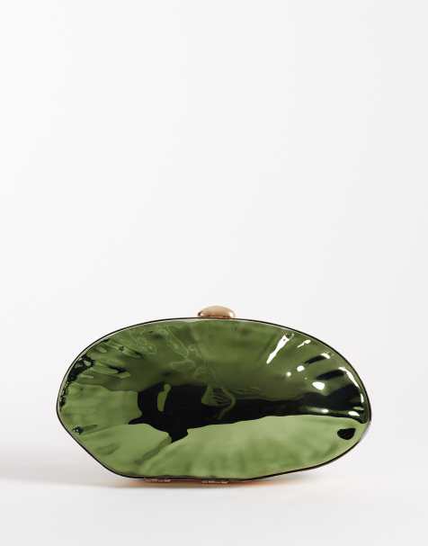 True Decadence - Harde clutch tas met gesmolten design in groen - view 1