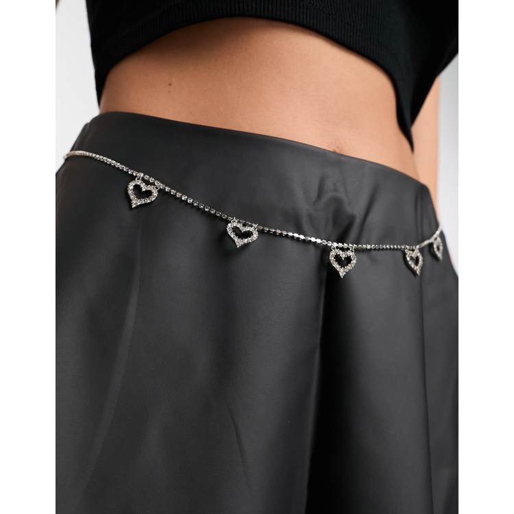 Metal heart deals chain belt