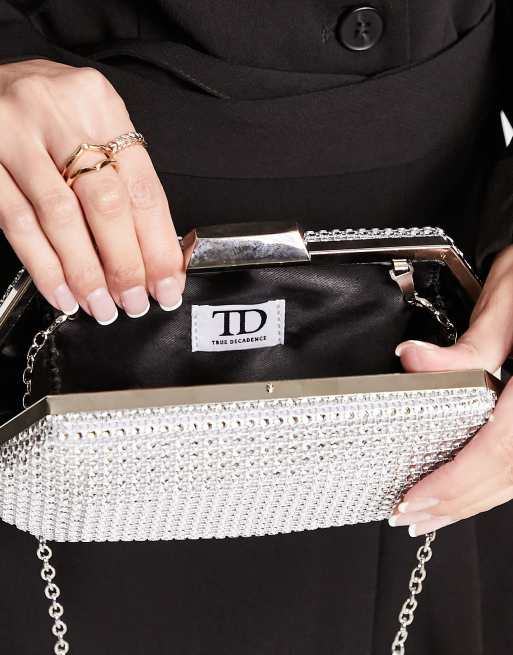 True Decadence hexagon clutch in crystal drench, 2 of 4