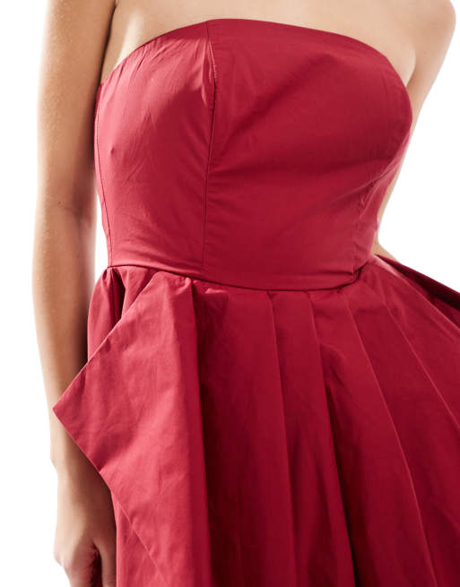 True Decadence Hi-low hem maxi dress in burgundy, 4 of 4