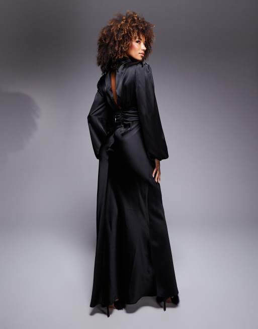 true decadence satin dress Pippa Champagne Satin Bridesmaid Cowl-Neck Slip Dress