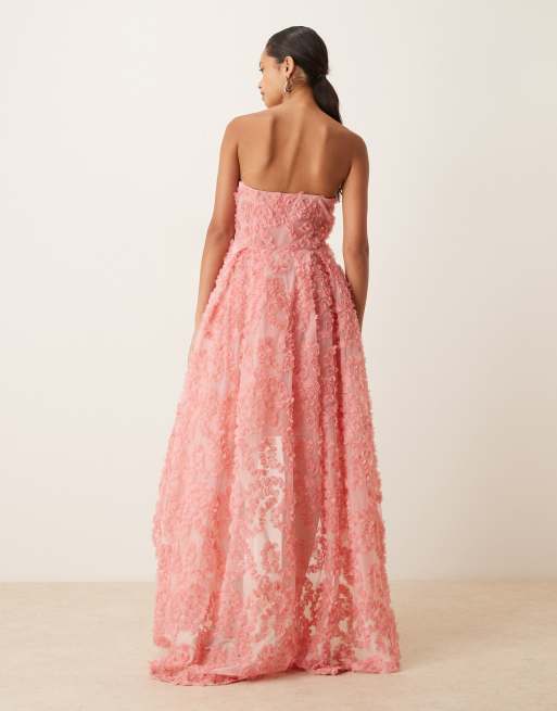 true decadence pink dress Violette Light Pink Frill Hem Maxi-Dress