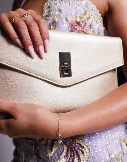 True Decadence – Klassische PU-Clutch in Champagner, 3 von 4