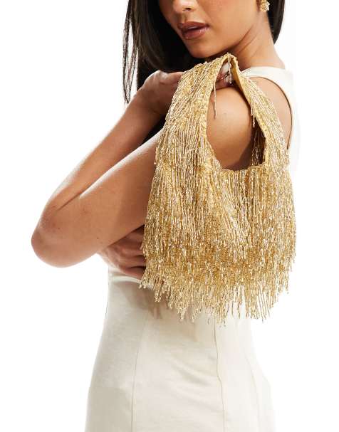 True Decadence – Kleine Handtasche in Goldoptik mit Verzierung - view 1
