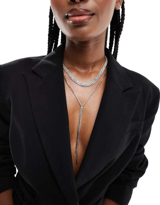 True Decadence - Kristallen ketting met overslag in zilver