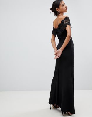black bardot gown