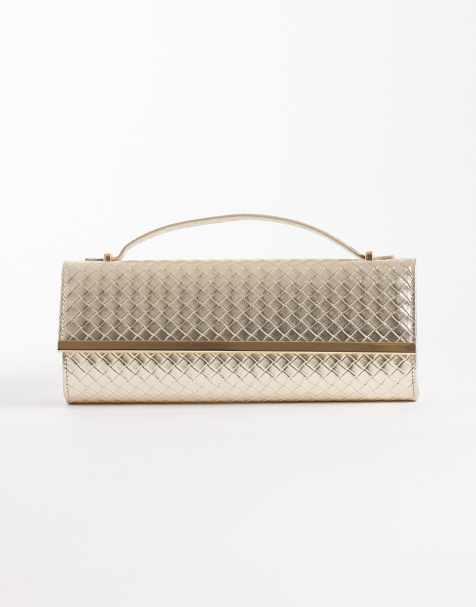 True Decadence - Langwerpige clutch met geweven detail in goud - view 1