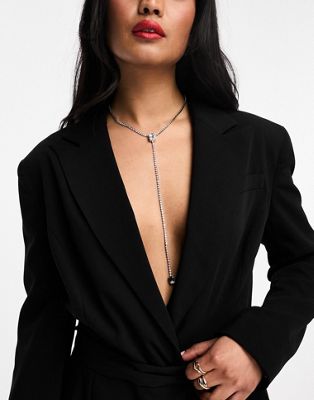 True Decadence lariat necklace with crystal embellishment